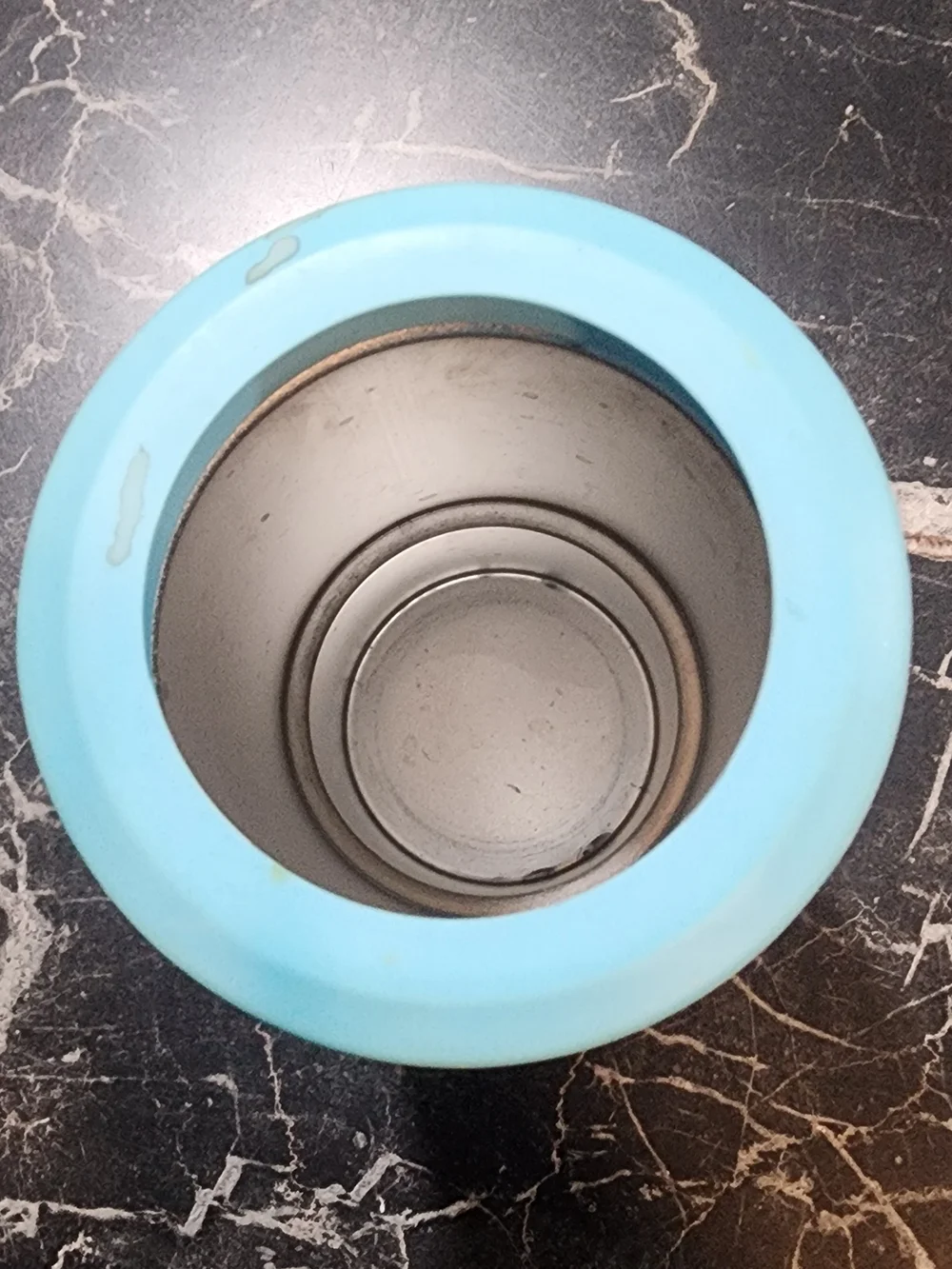 Holographic Light Blue Stainless Can Cooler with Top